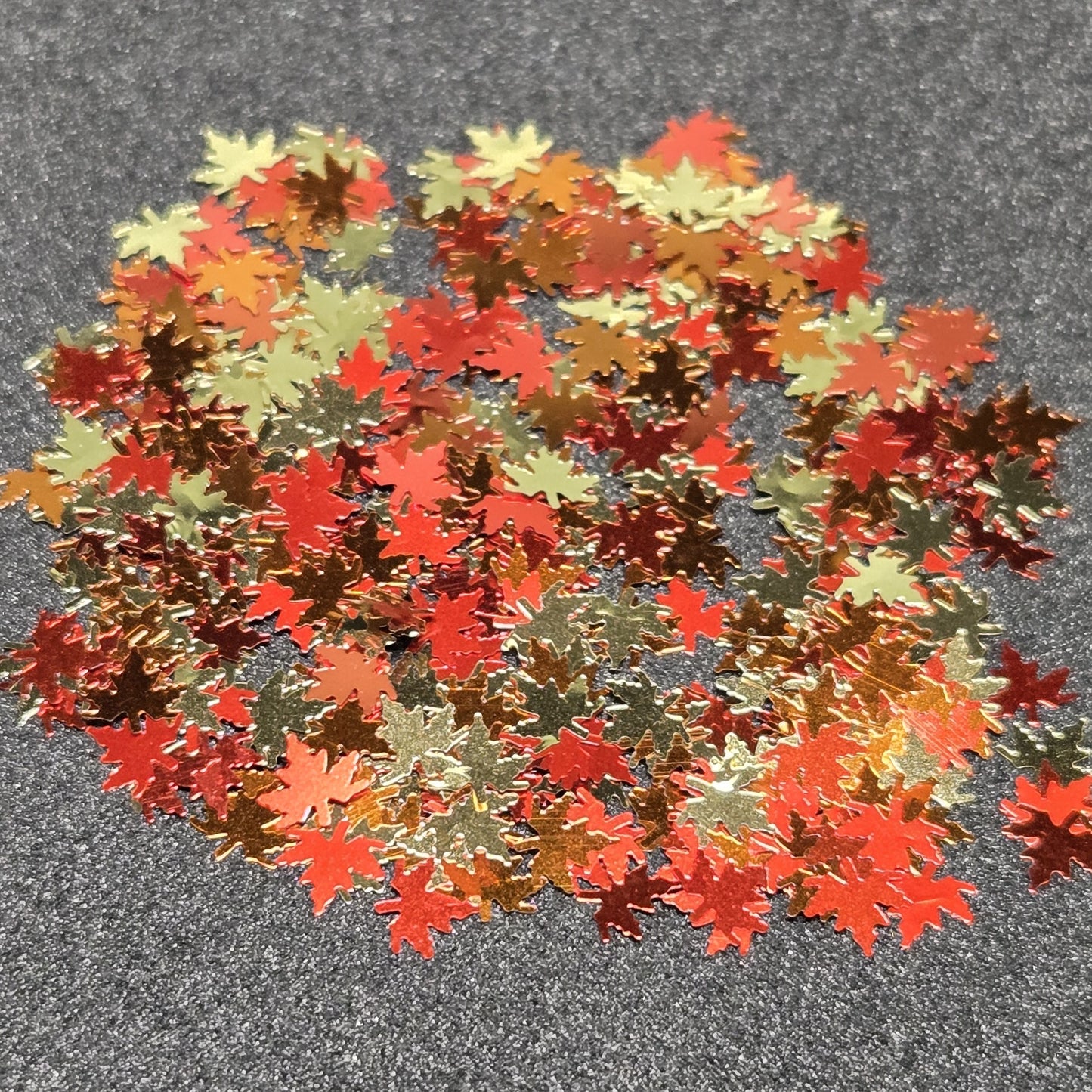 Accent Glitter - Autumn (Fall) Leaves (Metallic Red, Copper and Gold)