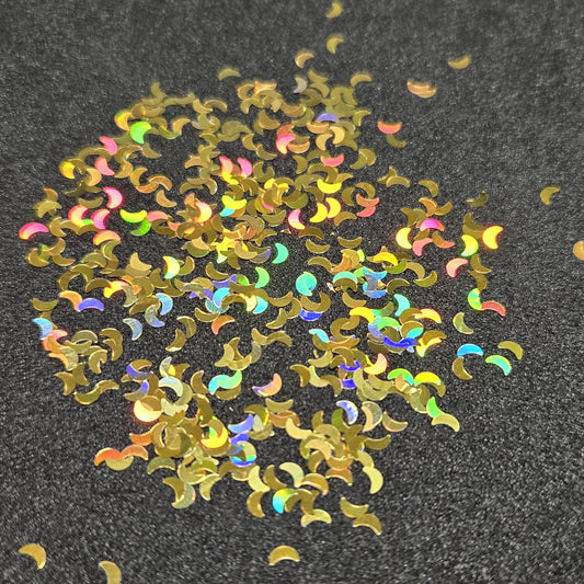 Accent Glitter - Crescent Moon (Holographic Gold)