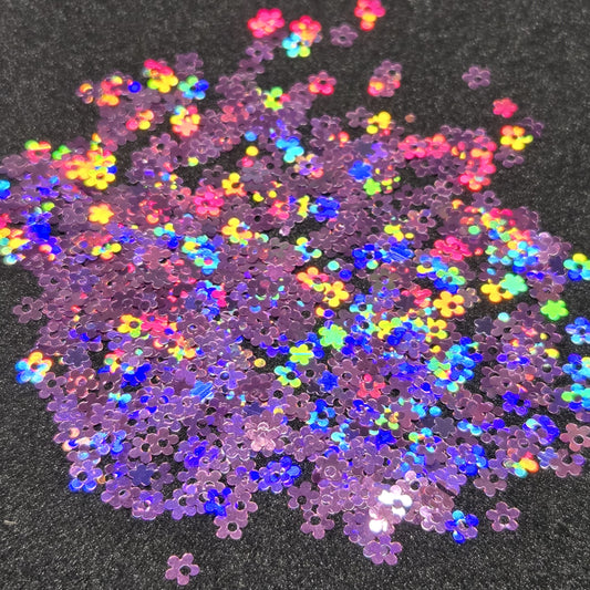 Accent Glitter - Hollow Flower (Holographic Pink)