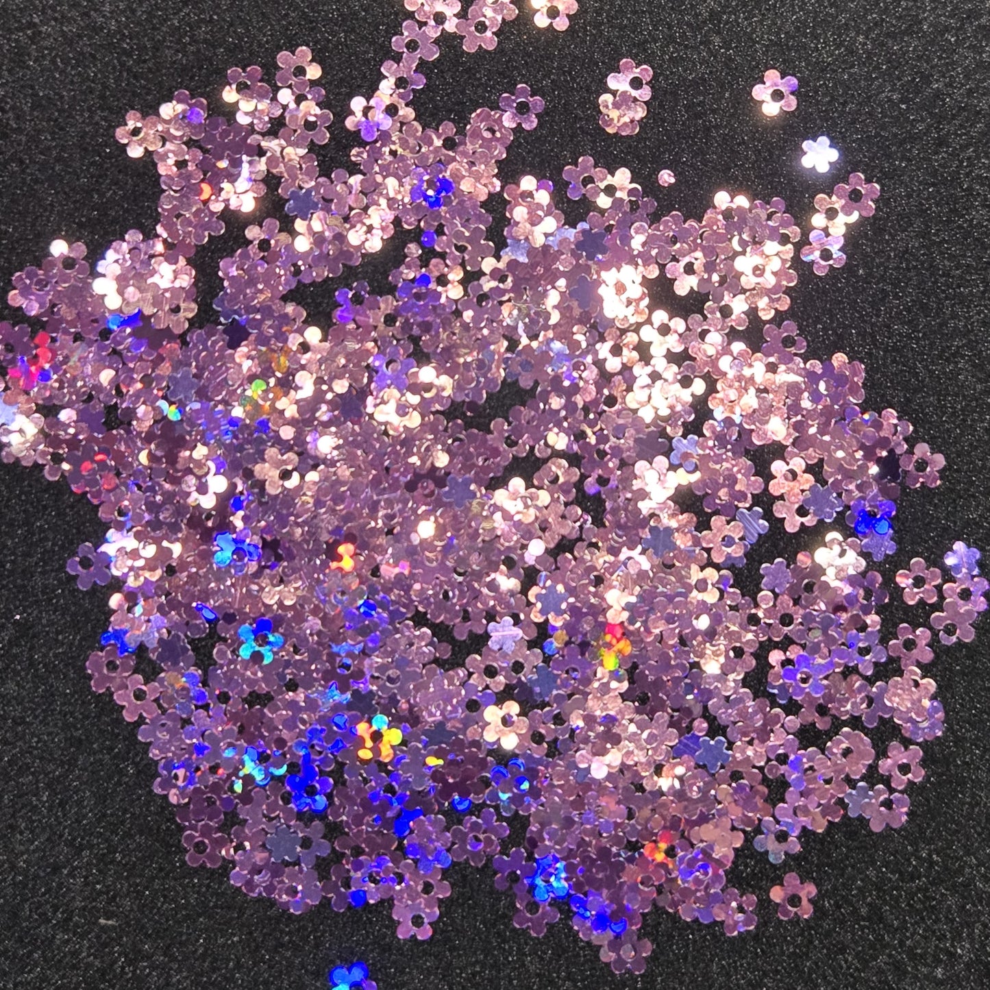 Accent Glitter - Hollow Flower (Holographic Pink)