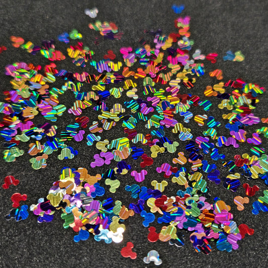 Accent Glitter - Mouse Head (Metallic Multi-Color)