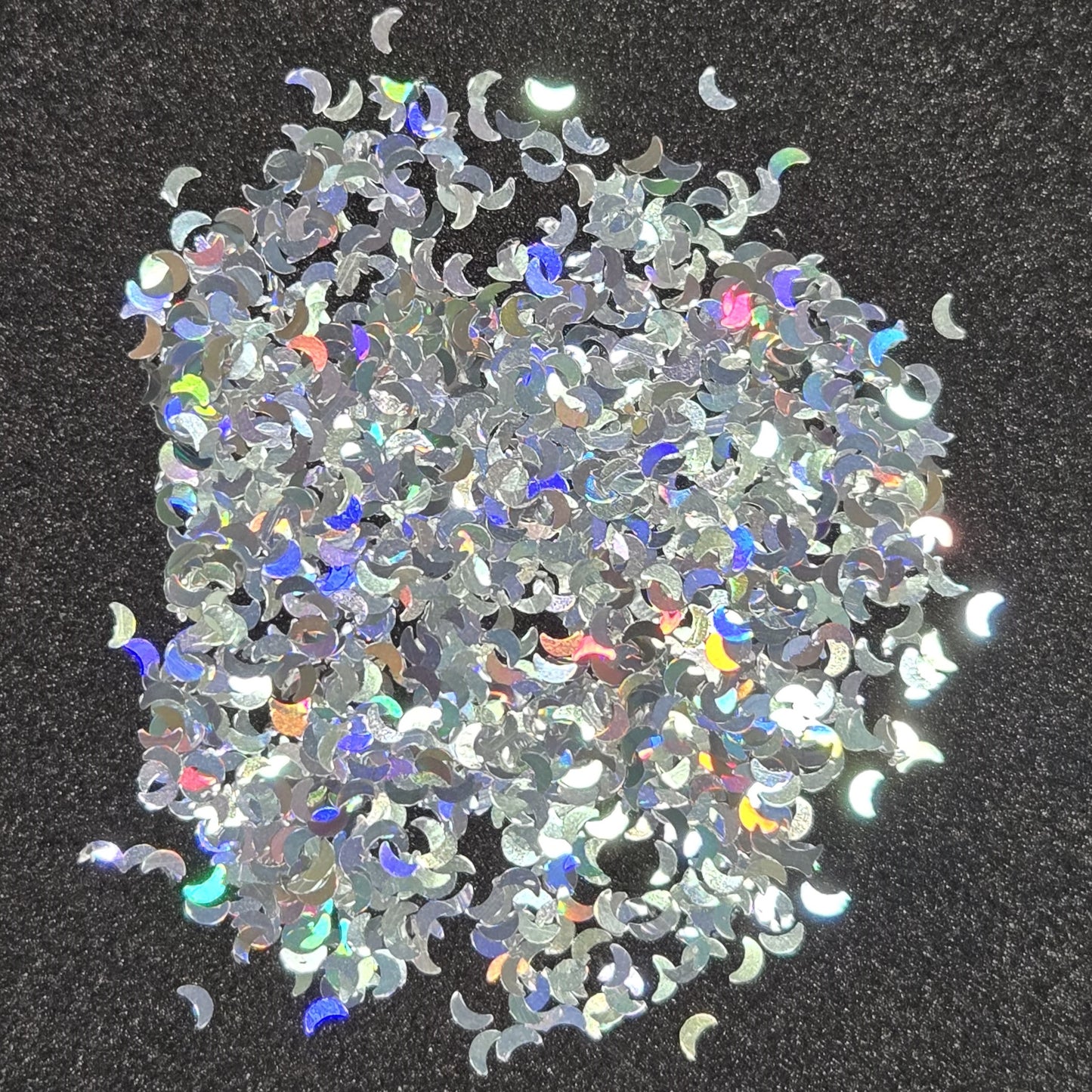 Accent Glitter - Crescent Moon (Holographic Silver)