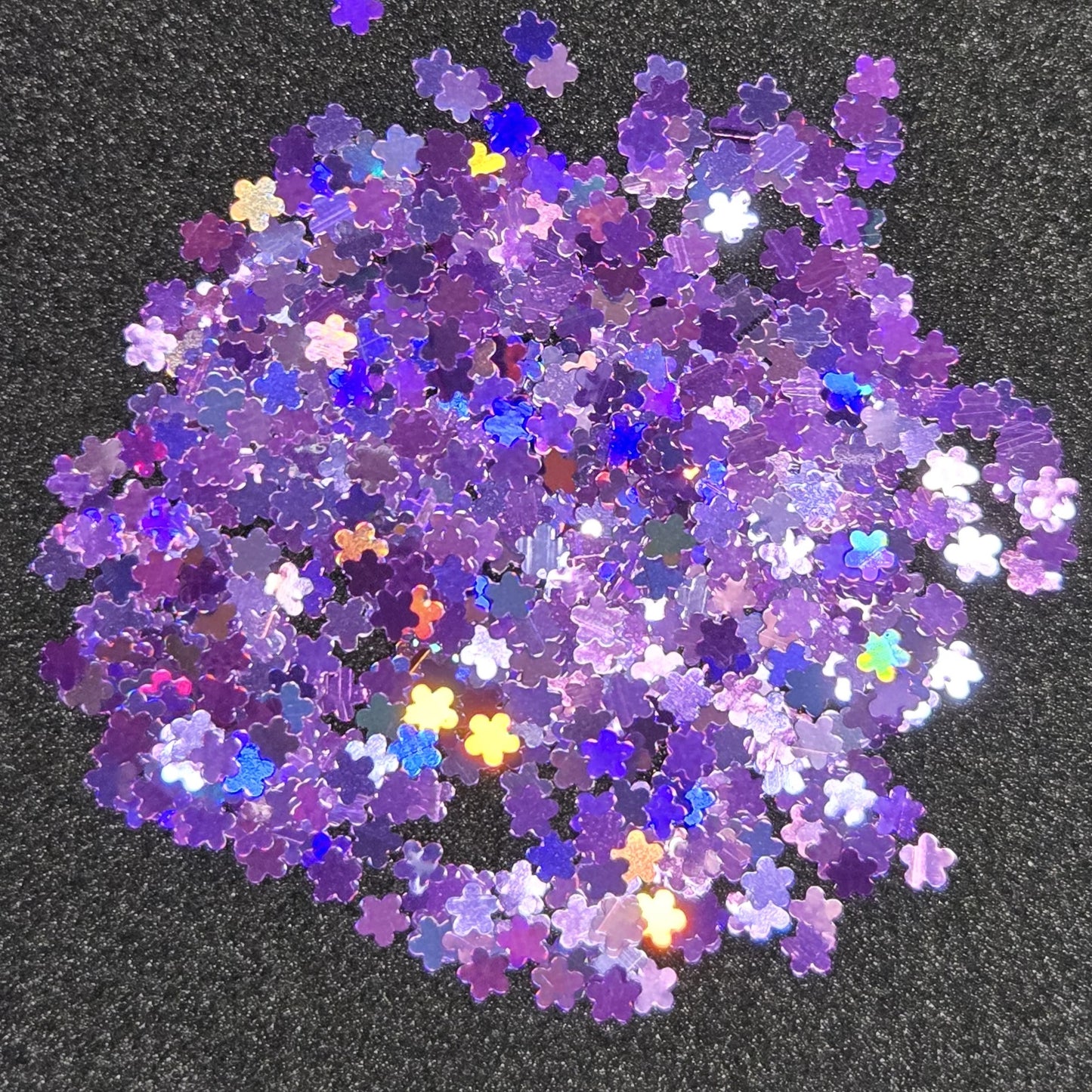 Accent Glitter - Solid Flower (Holographic Purple)