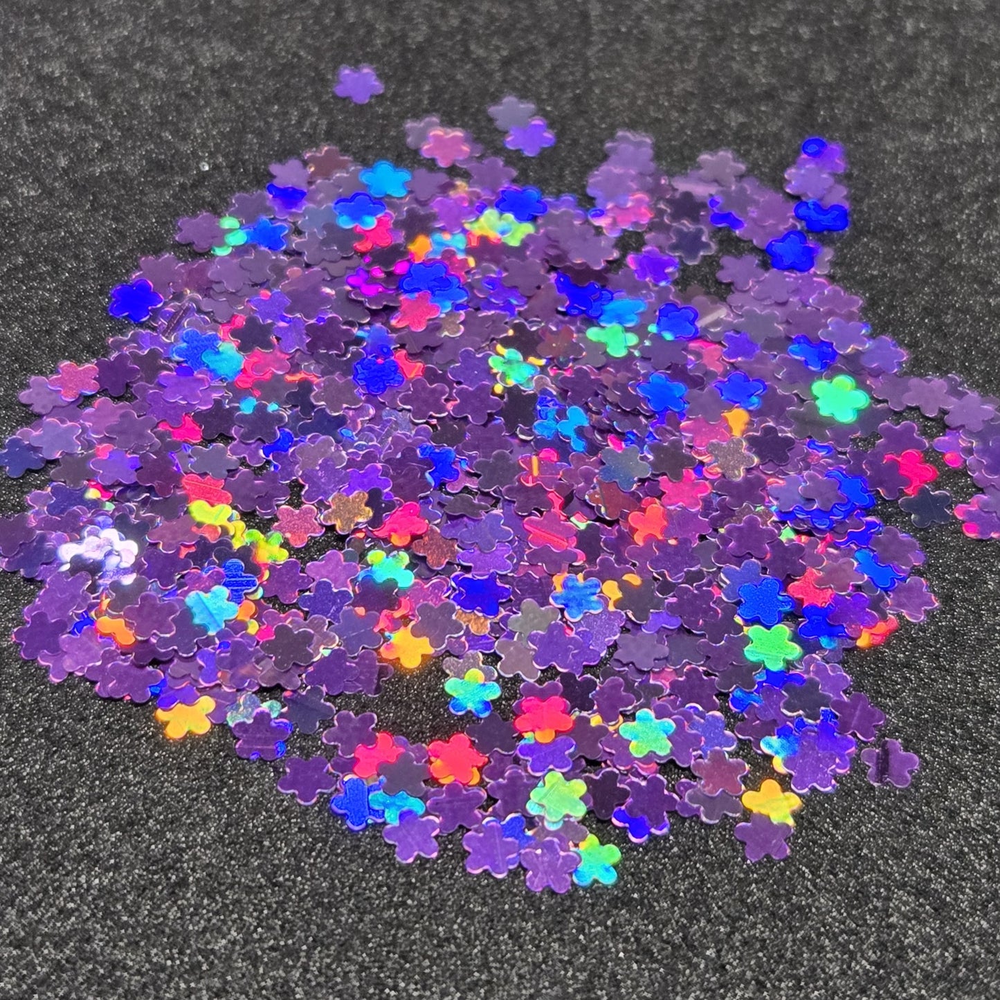 Accent Glitter - Solid Flower (Holographic Purple)